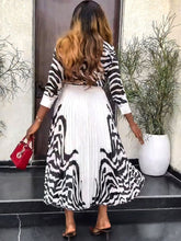 Two Piece Long Sleeve Zebra Print Skirt Suit